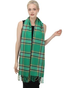 (image for) Cashmere Feel Pattern Scarf Green