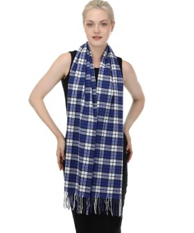 (image for) Cashmere Feel Plaid Scarf Blue/White/Black