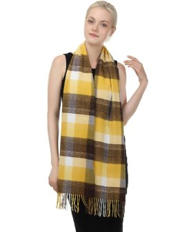 (image for) Cashmere Feel Pattern Scarf Yellow/Brown/White