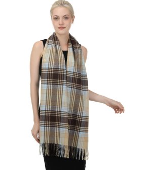 (image for) Cashmere Feel Pattern Scarf Neutral/Brown