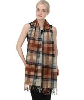 (image for) Cashmere Feel Plaid Scarf Neutral/Brown/Black