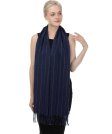 (image for) Cashmere Feel Pattern Scarf Navy