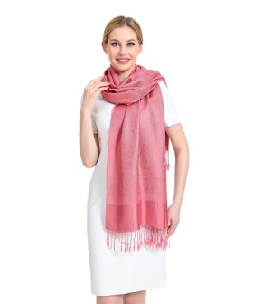 (image for) Paisley Jacquard Pashmina Cerise Pink