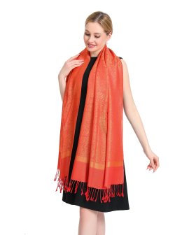 (image for) Paisley Jacquard Pashmina Orange