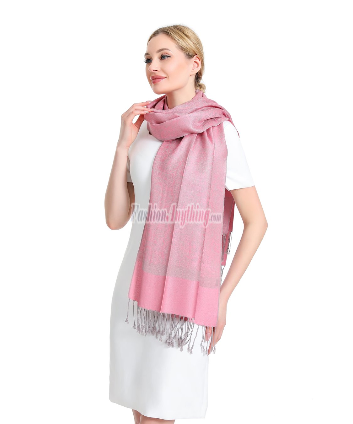 (image for) Paisley Jacquard Pashmina Orchid Pink