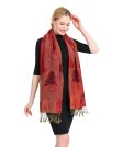(image for) Paisley Flowers Pashmina Dark Red