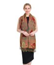 (image for) Paisley Flowers Pashmina Green/Red