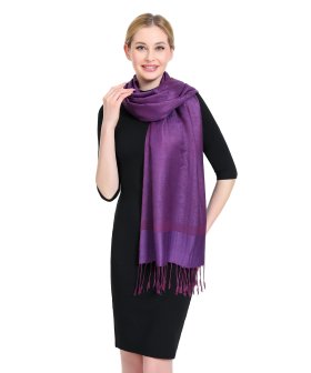 (image for) Paisley Jacquard Pashmina Dark Violet