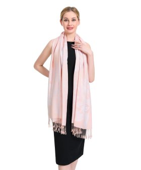 (image for) Peony Pattern Pashmina Peach