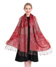 (image for) Peony Pattern Pashmina Burgundy