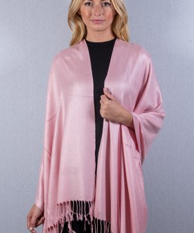 Silky Soft Solid Pashmina Scarf Peach Pink
