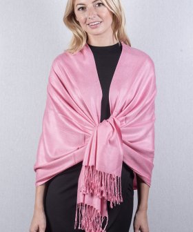Silky Soft Solid Pashmina Scarf Pink