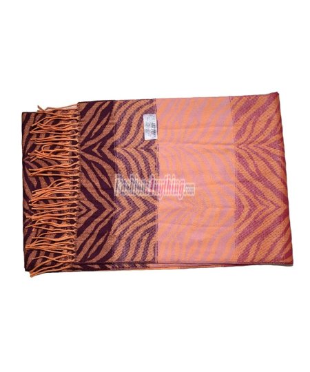 (image for) Cashmere Feel Design Scarf Pink/Orange