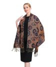 (image for) Multi-Colored Circle Pattern Pashmina Navy