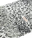 (image for) Leopard Print Pashmina Shawl BK/WT